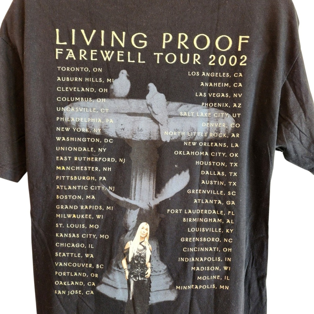 Vintage 2002 Cher Living Proof Farewell Tour T Shirt XL Double Sided Concert Tee - Picture 4 of 9